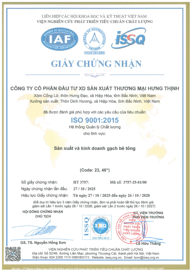 Chứng nhận ISO 9001:2015